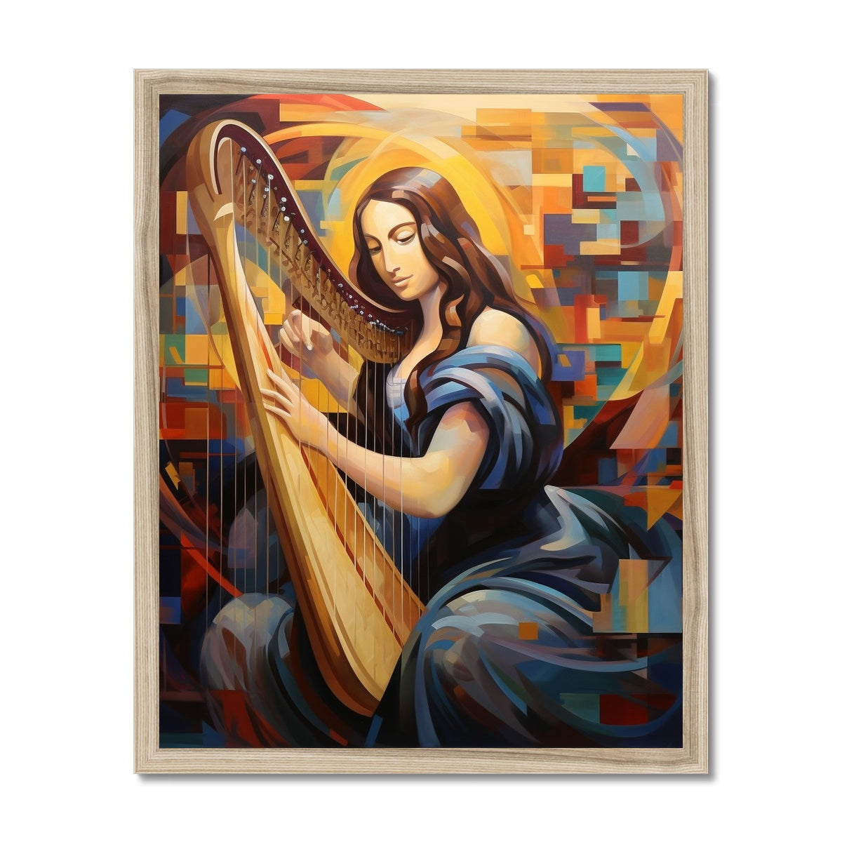 Harp Playing Mona Lisa: Limited Edition Framed Print