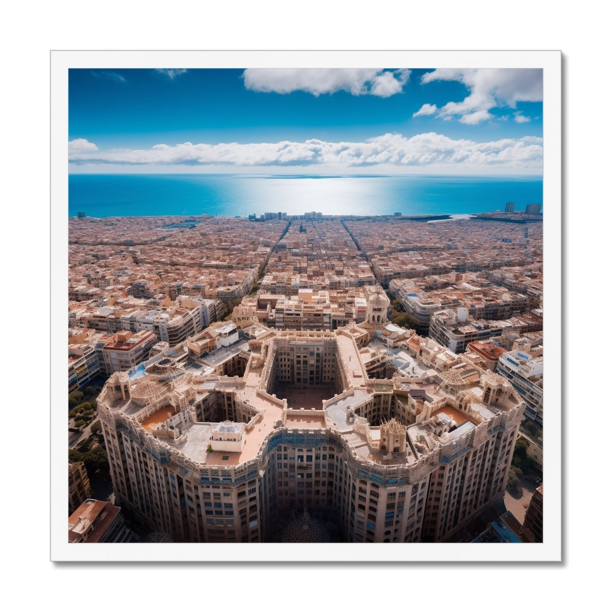 Barcelona Architecture From The Sky  Framed Print