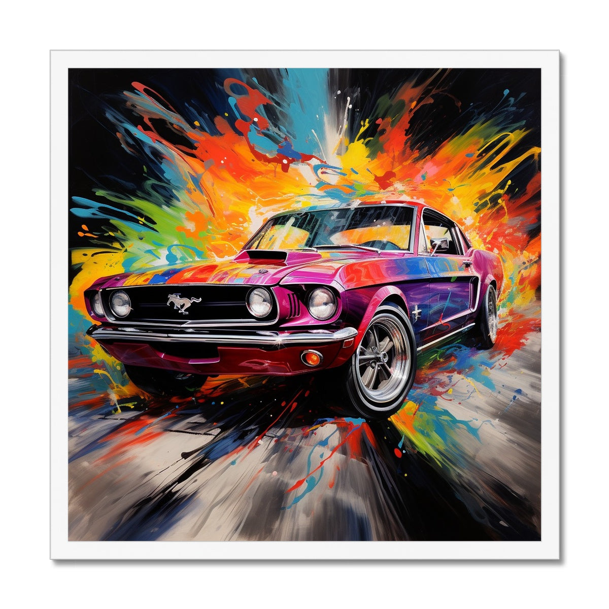 Mustang Mess Framed Print