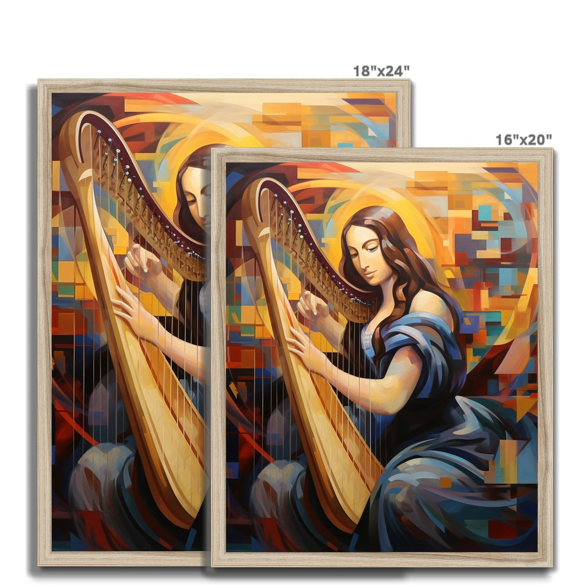 Harp Playing Mona Lisa: Limited Edition Framed Print