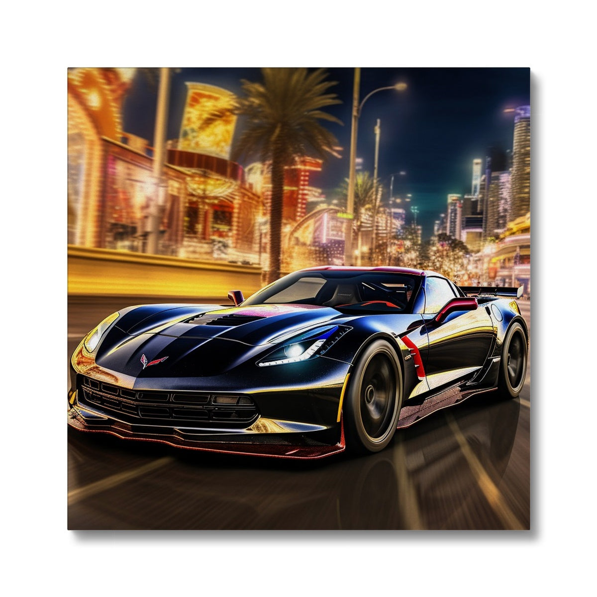Empty Las Vegas In A Corvette... Canvas