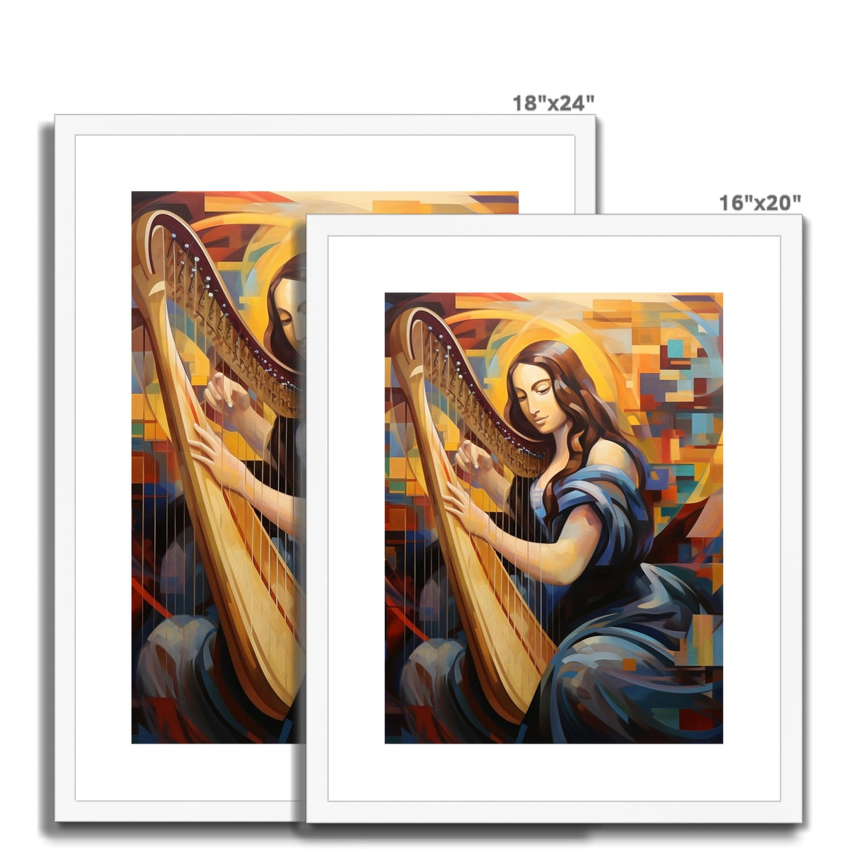 Harp Playing Mona Lisa: Limited Edition Framed & Mounted Print