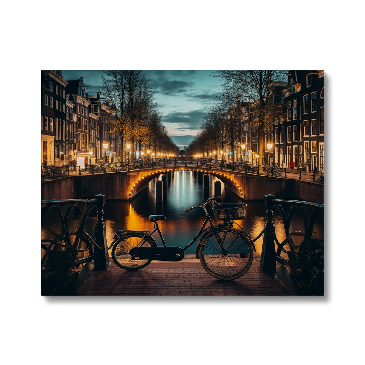 Canal Hopping At Dusk, Amsterdam Canvas