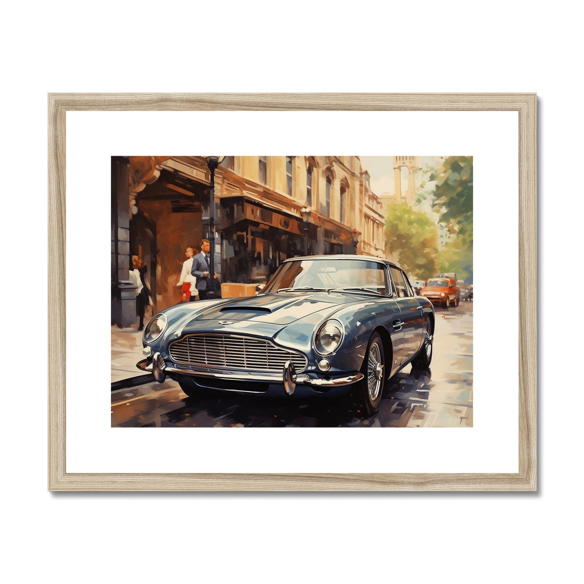 Vintage Aston Martin, Mayfair, London  Framed & Mounted Print