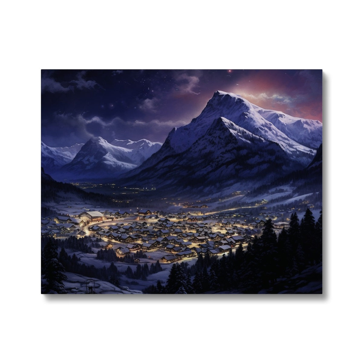 Remote Ski Town, Switzerland Canvas