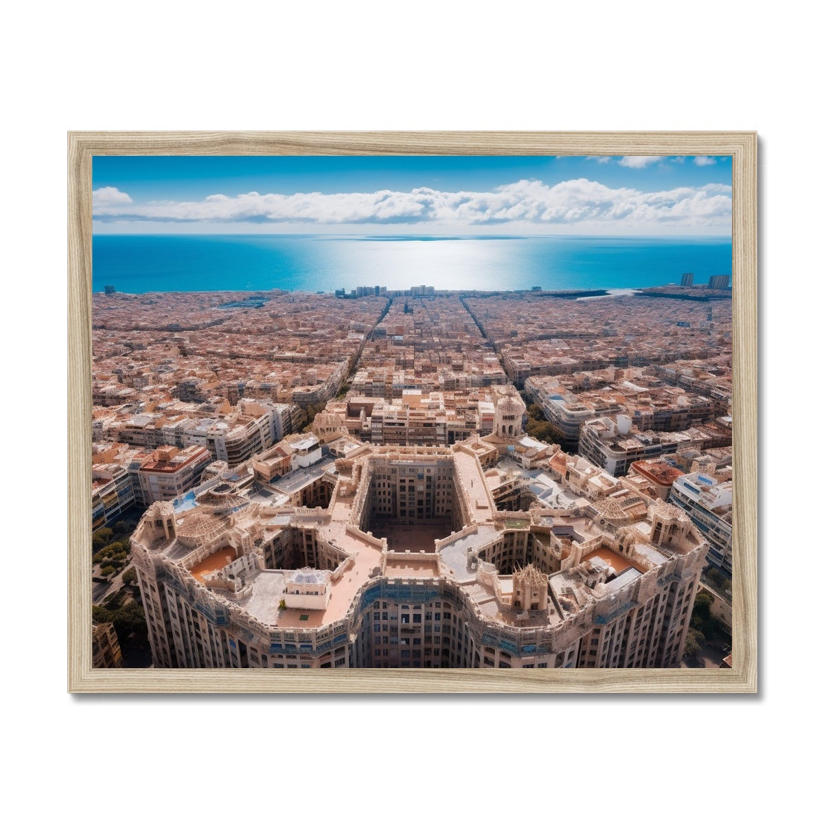 Barcelona Architecture From The Sky  Framed Print