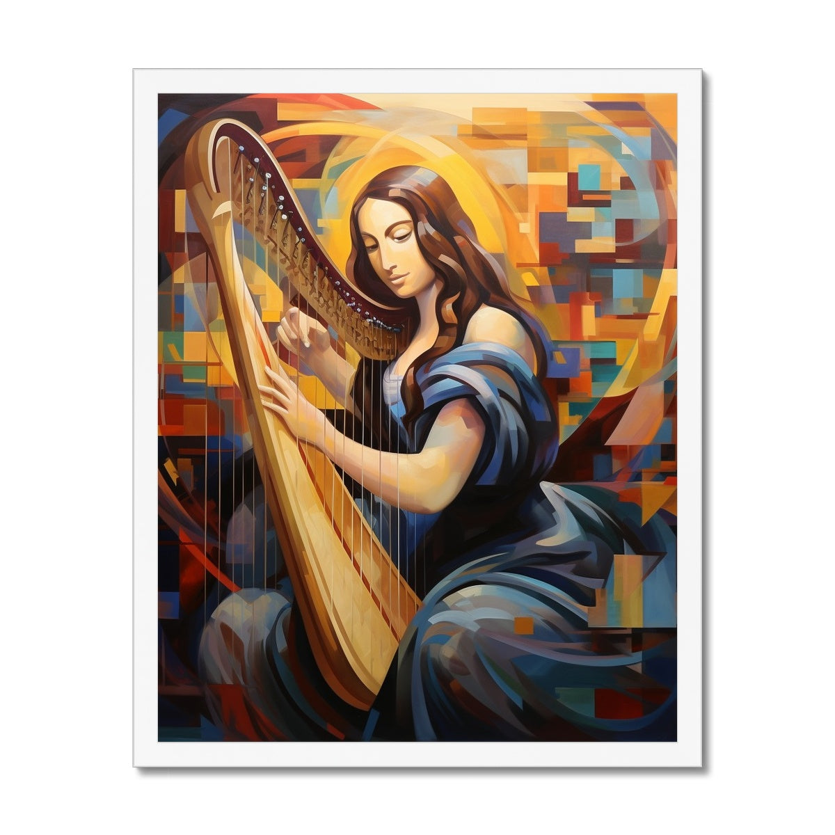 Harp Playing Mona Lisa: Limited Edition Framed Print