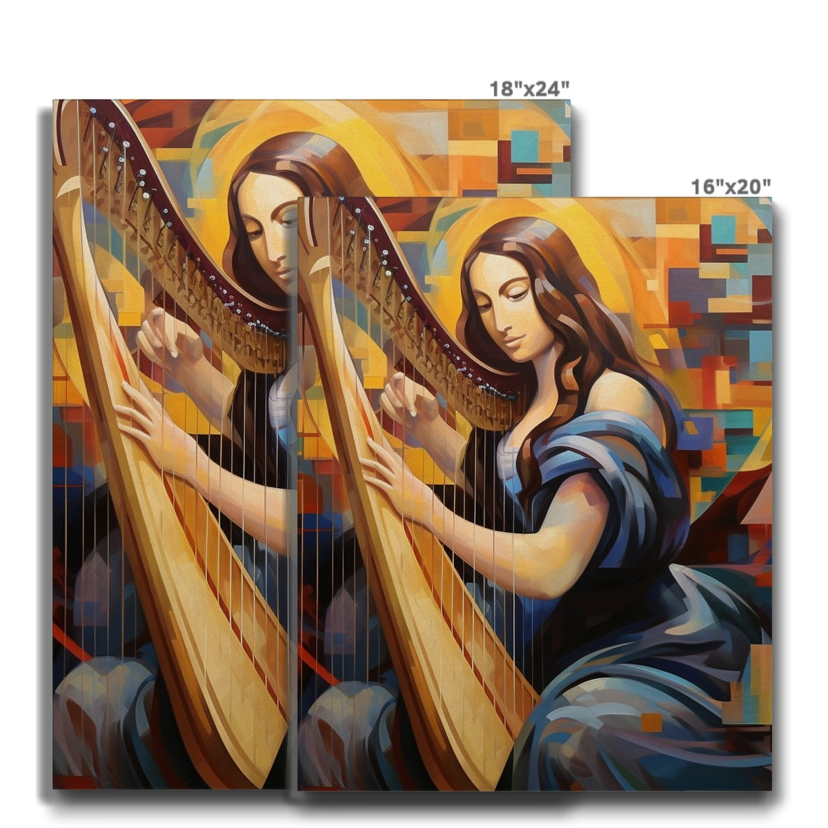 Harp Playing Mona Lisa: Limited Edition Canvas