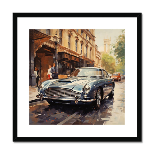 Vintage Aston Martin, Mayfair, London  Framed & Mounted Print