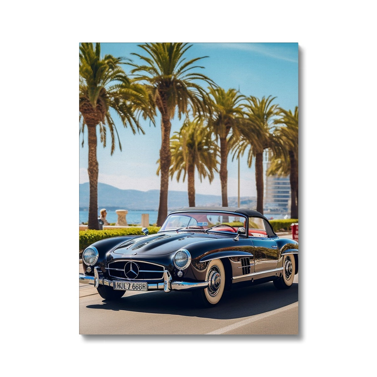 Retro Mercedes, Cruising in Cannes, South of France Summers Canvas