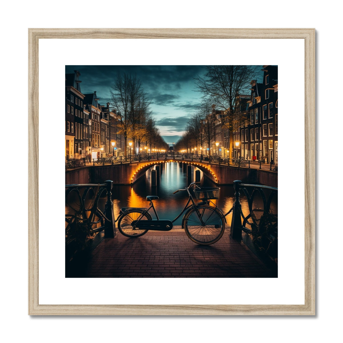 Canal Hopping At Dusk, Amsterdam Framed & Mounted Print
