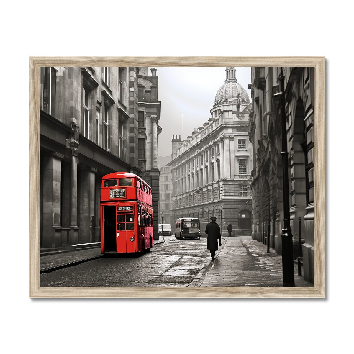 Red Bus To The City, London  Framed Print