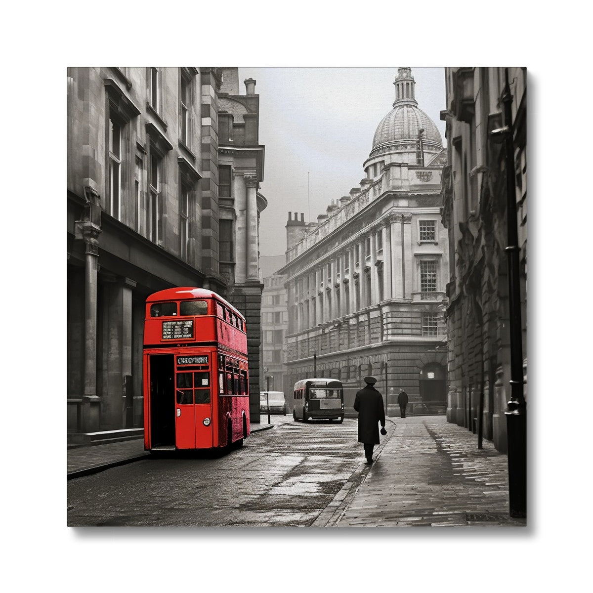 Red Bus To The City, London  Canvas