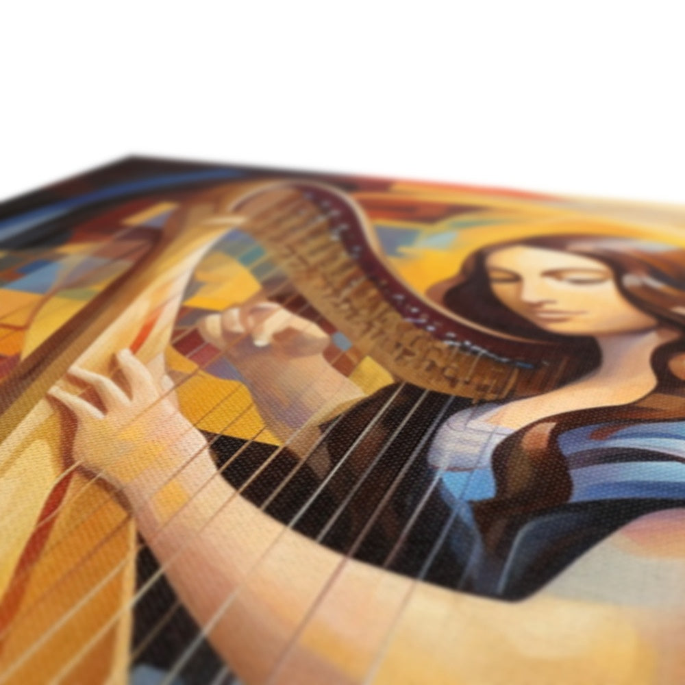 Harp Playing Mona Lisa: Limited Edition Canvas