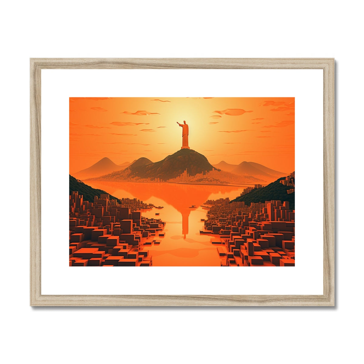 Rio De Janeiro From A Deep Perspective Framed & Mounted Print