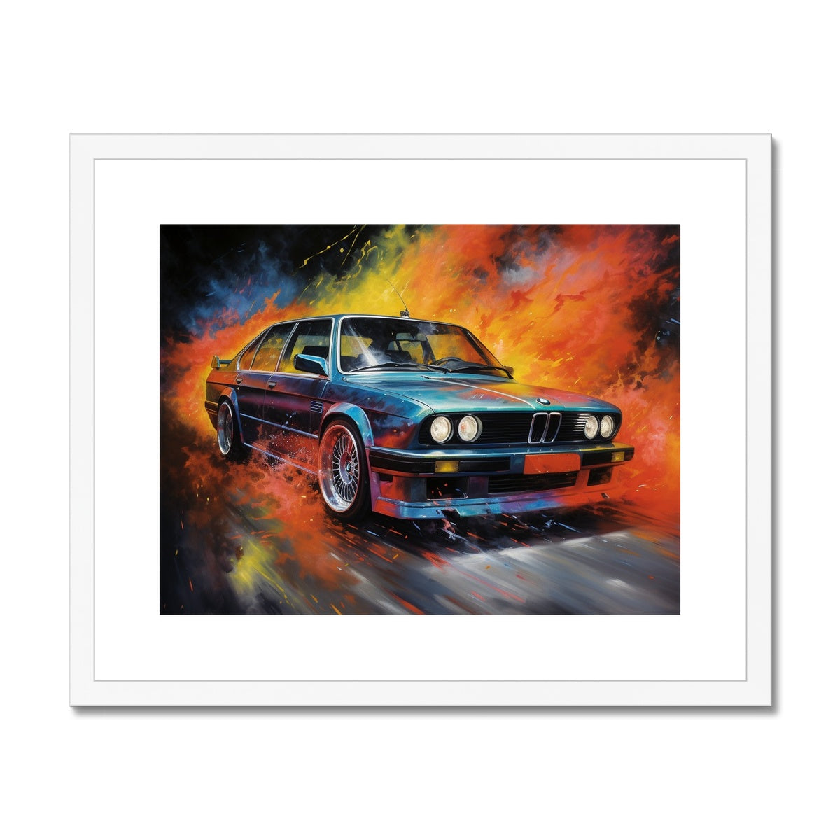 Retro BMW M5 Framed & Mounted Print