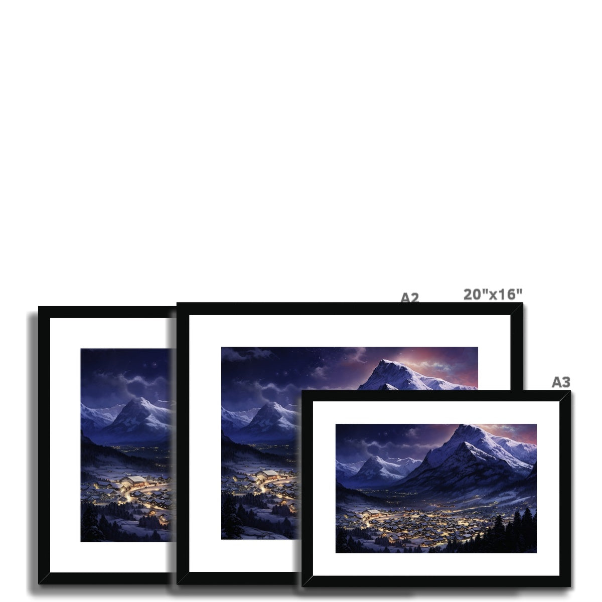 Remote Ski Town, Switzerland Framed & Mounted Print