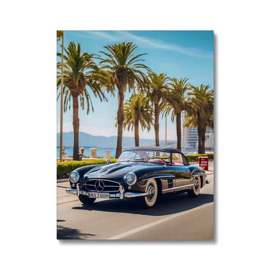 Retro Mercedes, Cruising in Cannes, South of France Summers Canvas