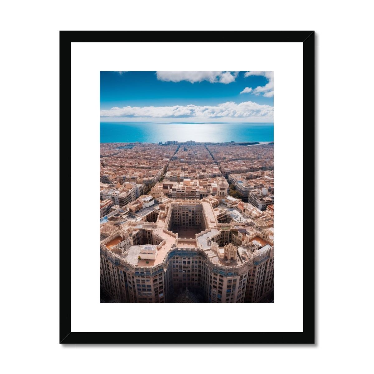 Barcelona Architecture From The Sky  Framed & Mounted Print