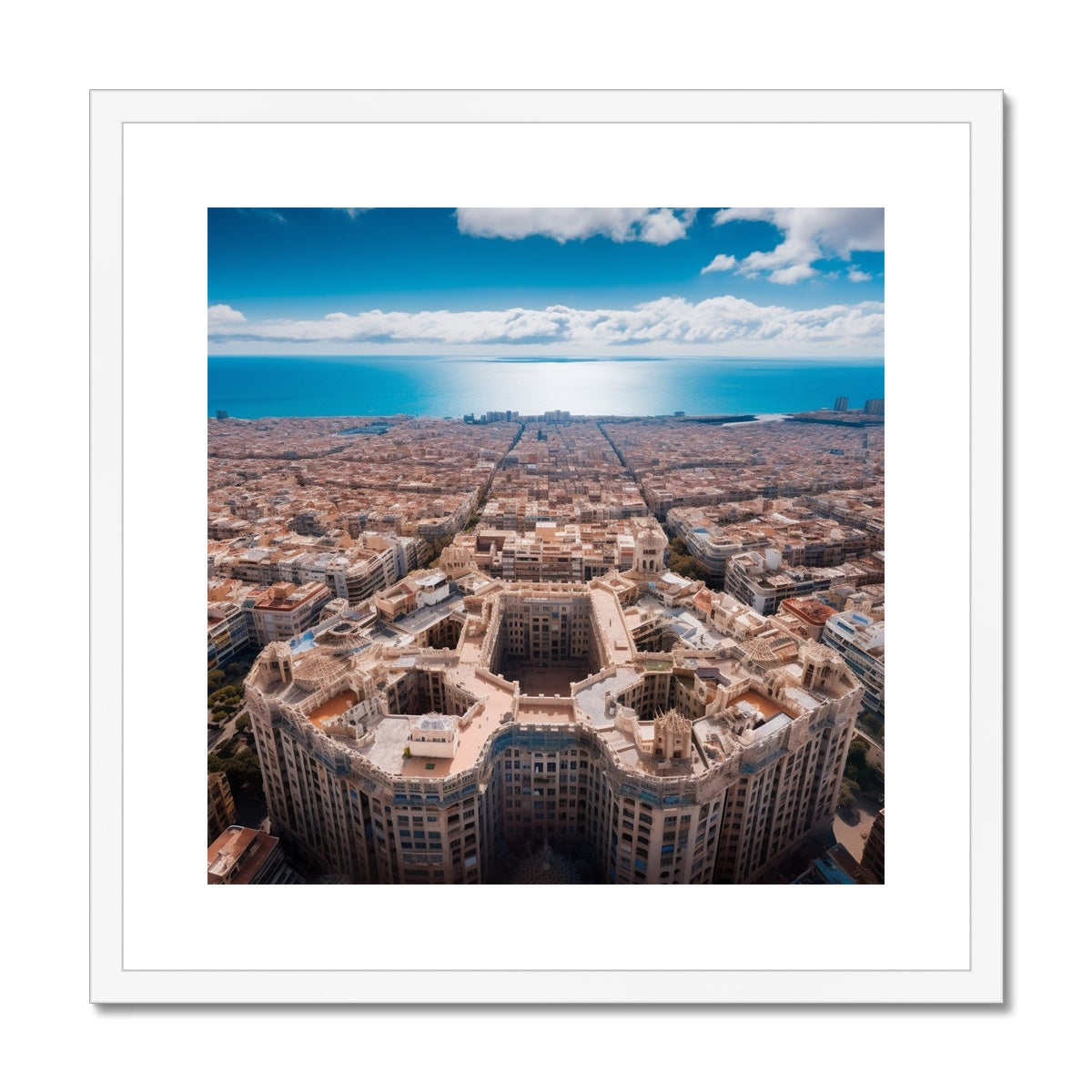 Barcelona Architecture From The Sky  Framed & Mounted Print