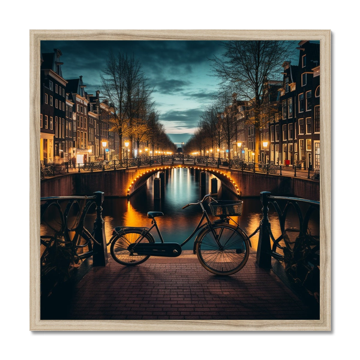 Canal Hopping At Dusk, Amsterdam Framed Print