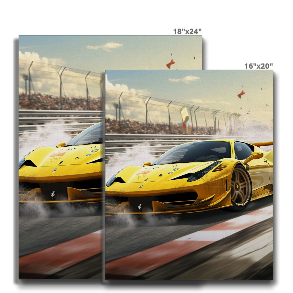 Racing Yellow Ferrari 458 Canvas