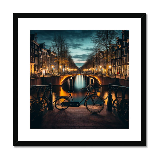 Canal Hopping At Dusk, Amsterdam Framed & Mounted Print