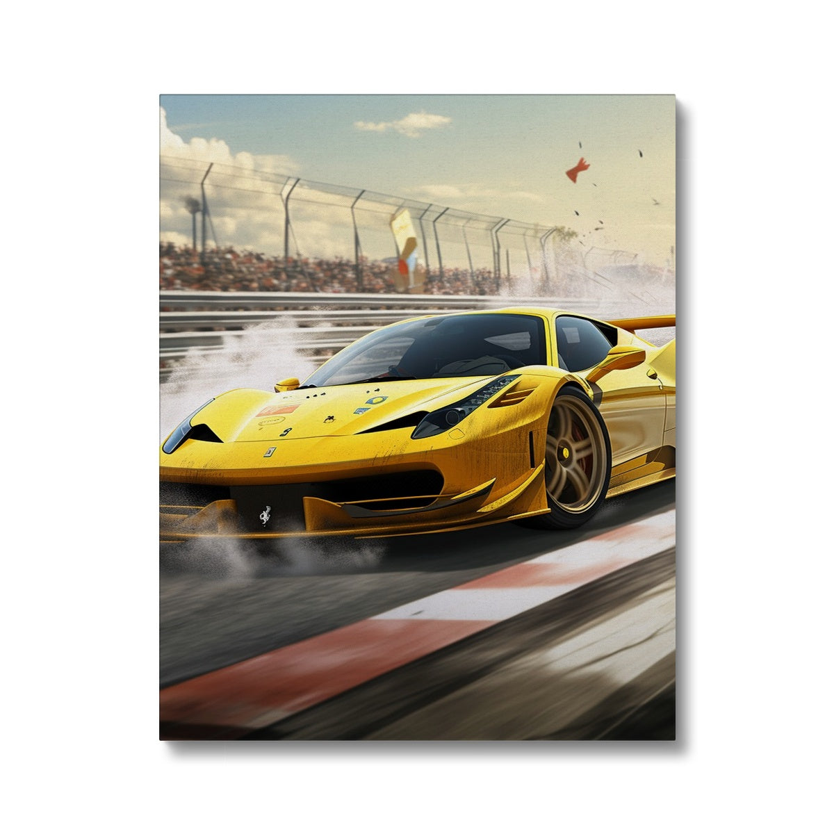 Racing Yellow Ferrari 458 Canvas