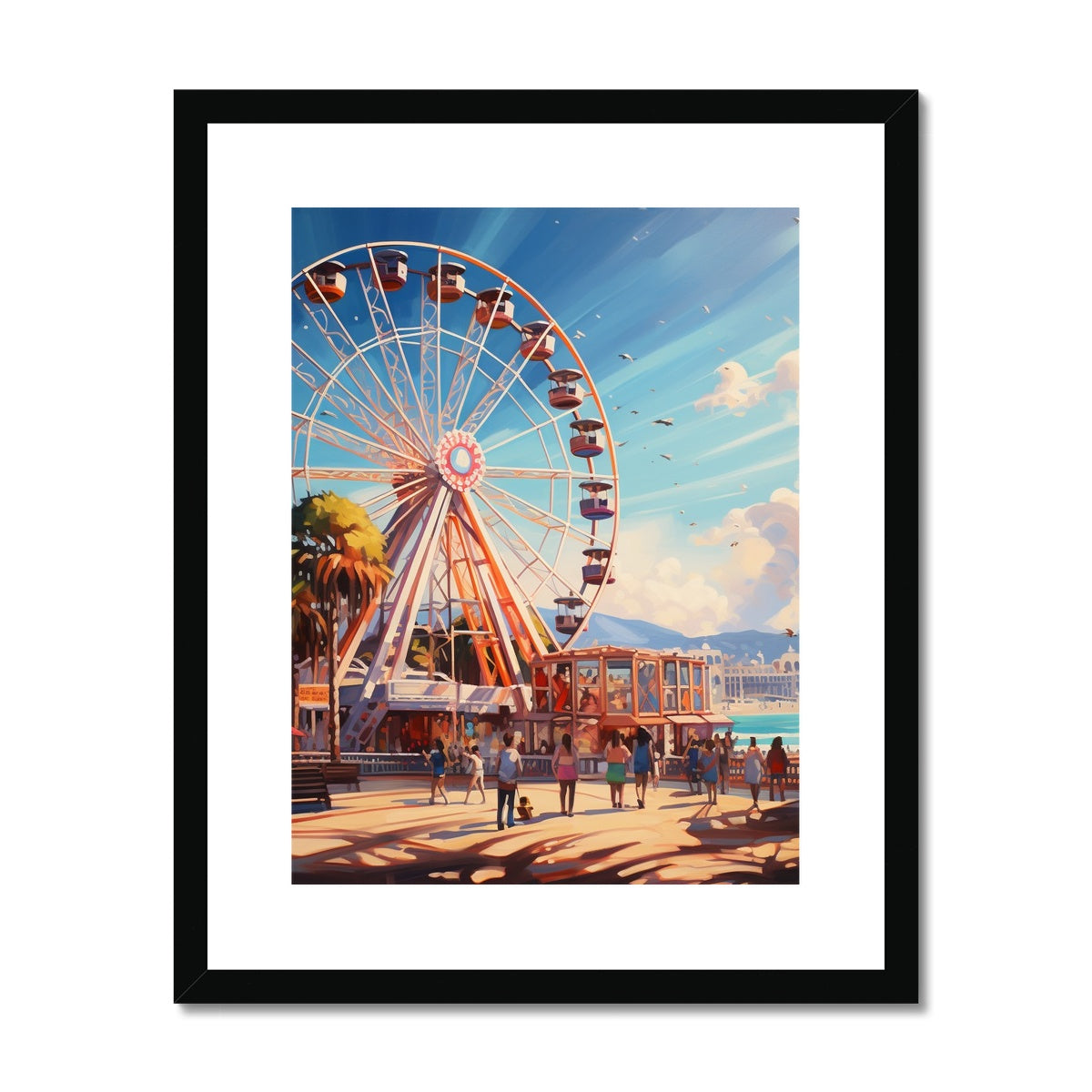 Santa Monica Pier Ferris Wheel Framed & Mounted Print