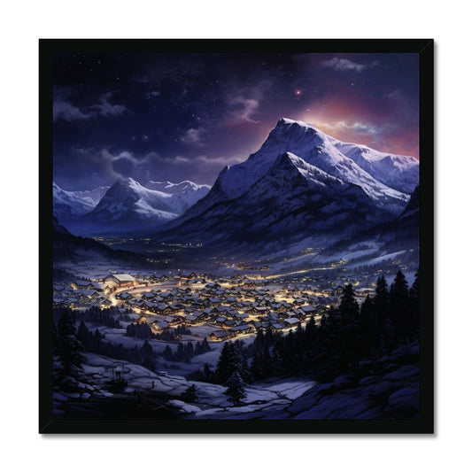 Remote Ski Town, Switzerland Framed Print