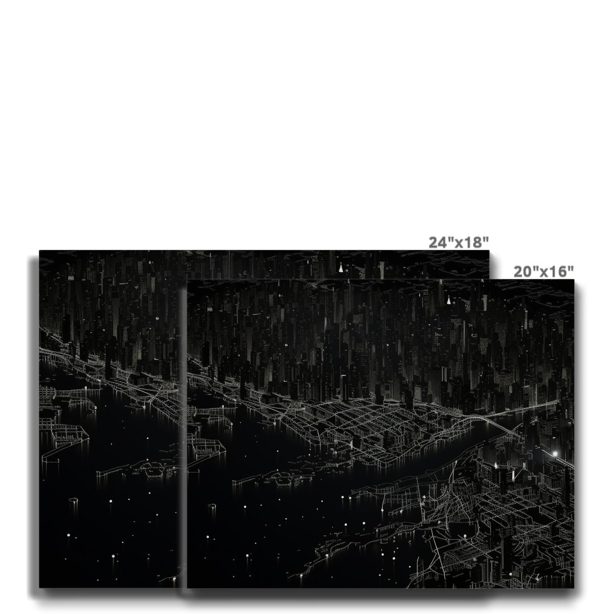 New York City Dark Map Canvas