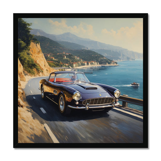 Ferrari 250GT Cruising Around The Amalfi Coast, Italy Framed Print