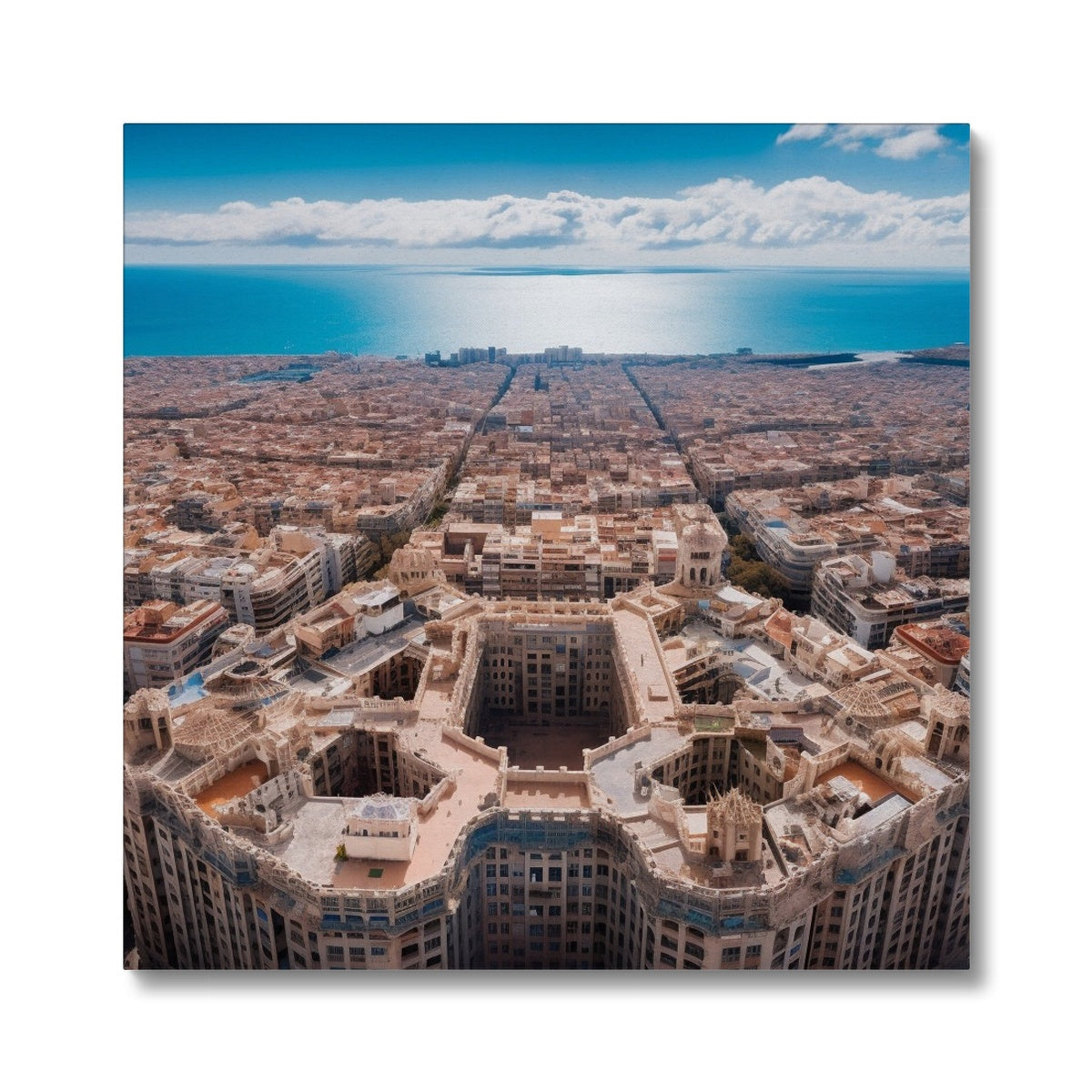 Barcelona Architecture From The Sky  Canvas