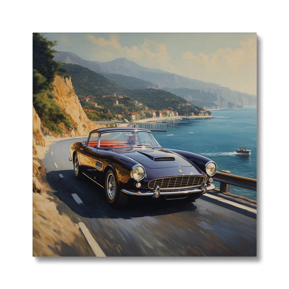 Ferrari 250GT Cruising Around The Amalfi Coast, Italy Canvas