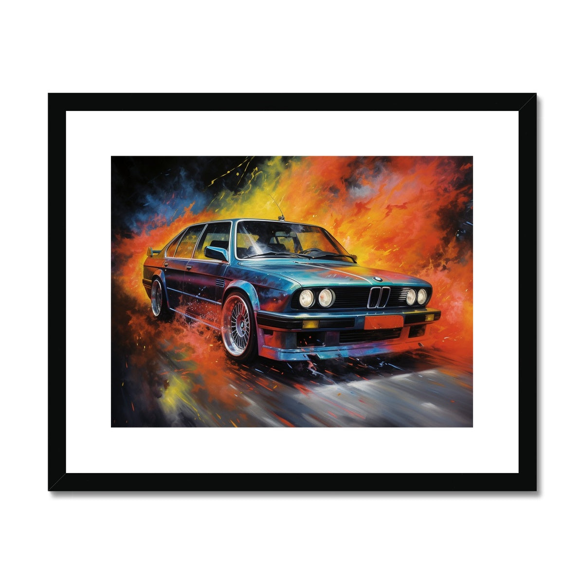 Retro BMW M5 Framed & Mounted Print