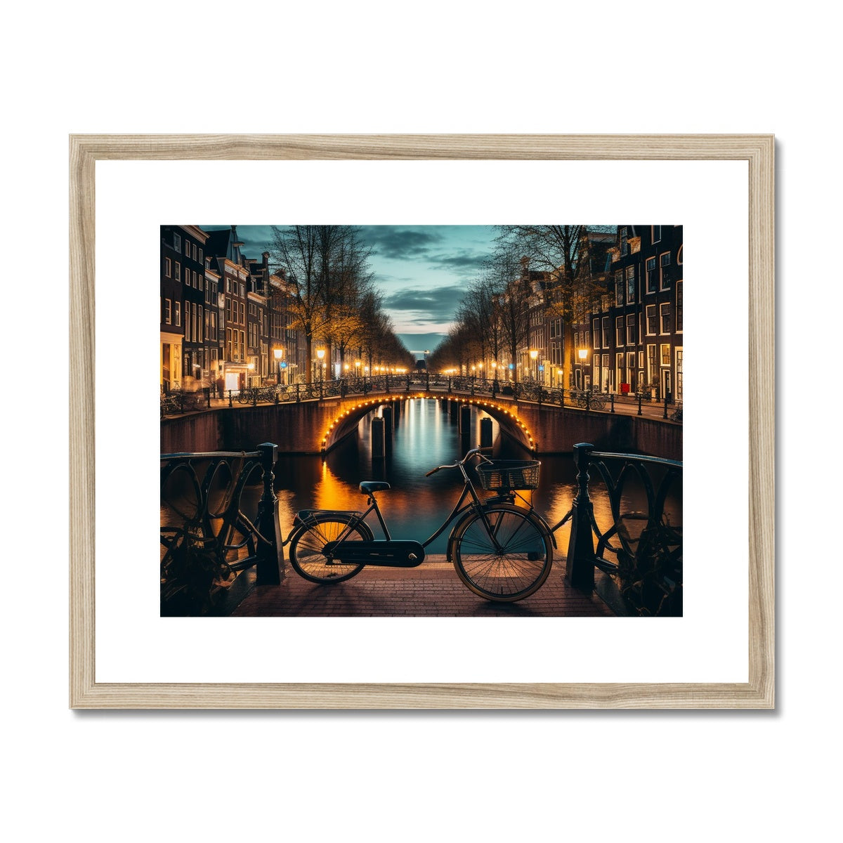 Canal Hopping At Dusk, Amsterdam Framed & Mounted Print