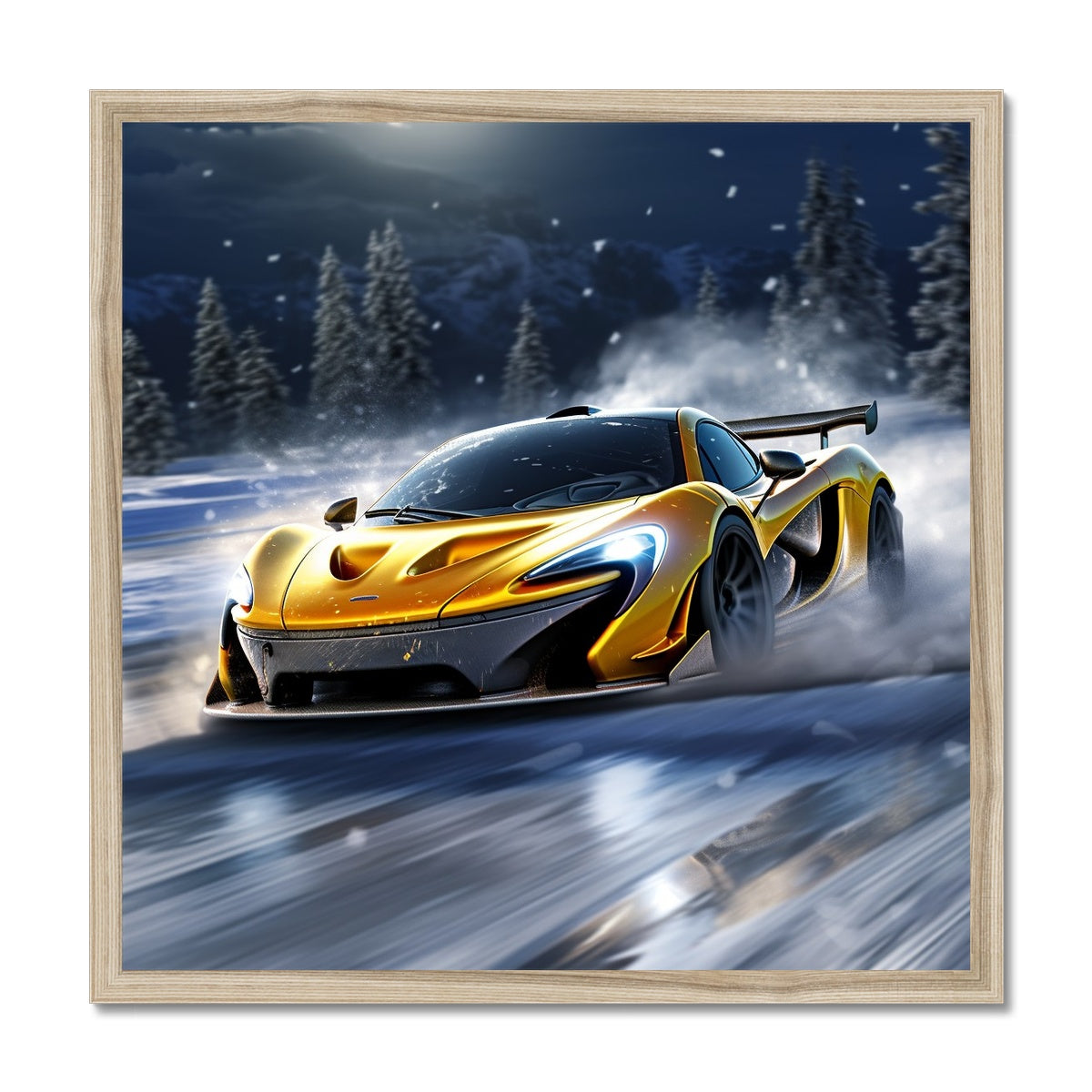 Mclaren P1 Ice skating Framed Print