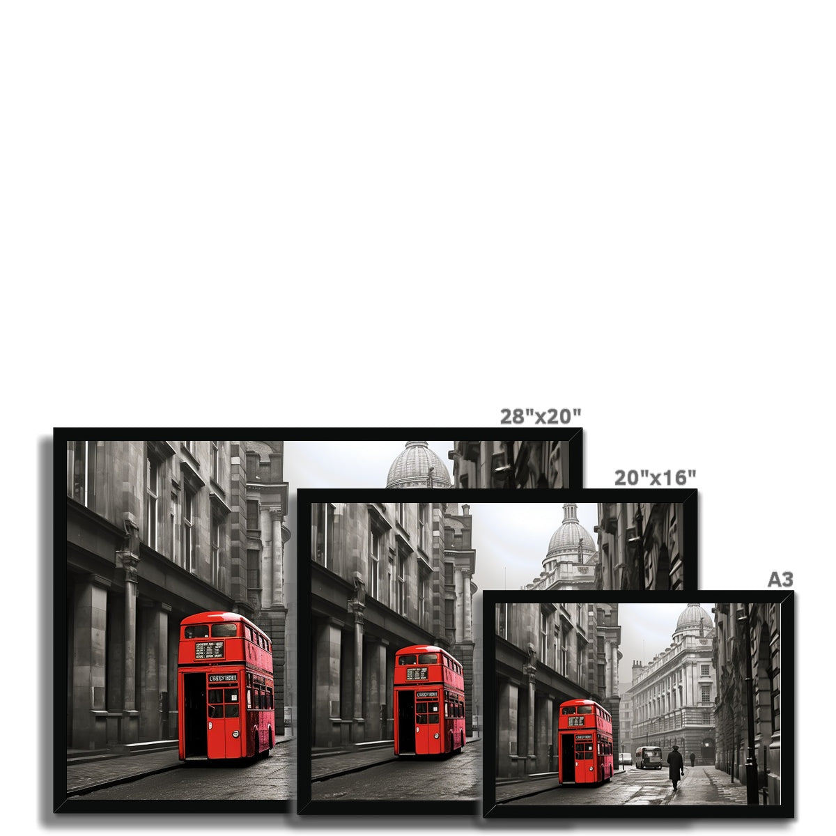 Red Bus To The City, London  Framed Print