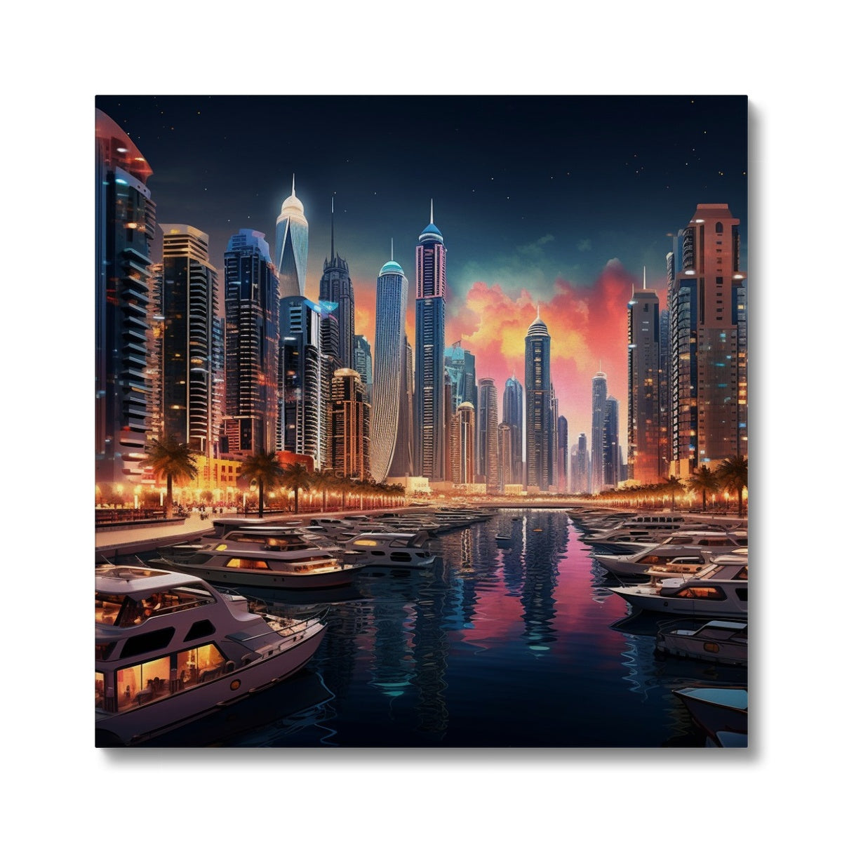 Red Sky At Night, Dubai Marina  Canvas