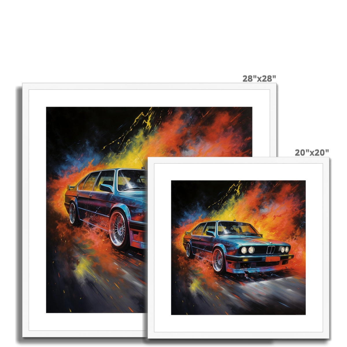 Retro BMW M5 Framed & Mounted Print