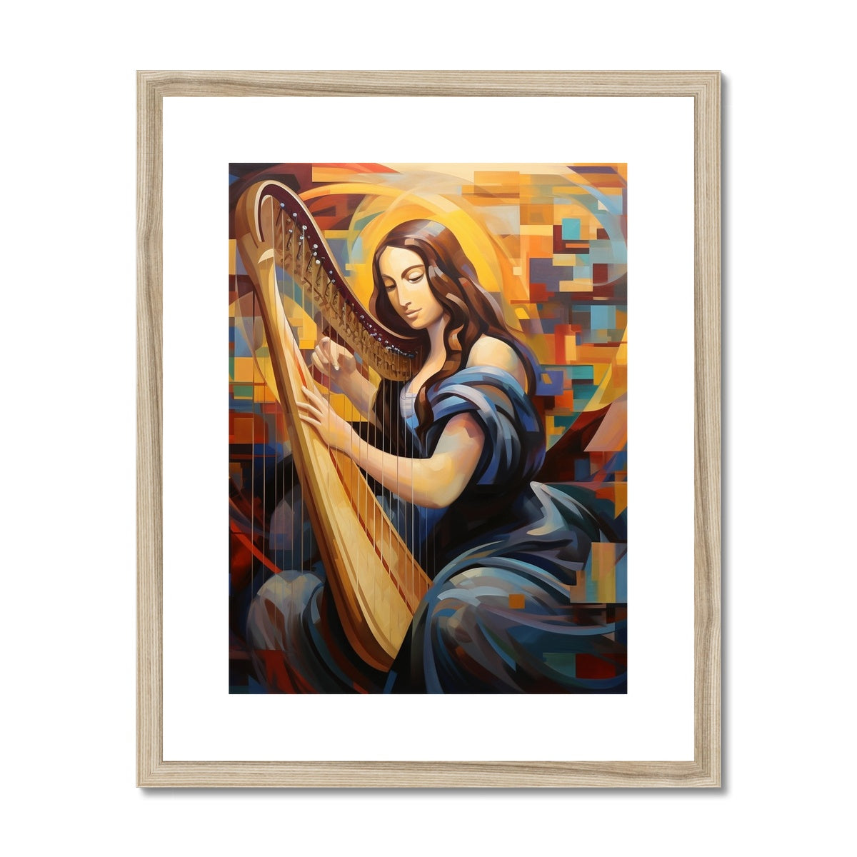 Harp Playing Mona Lisa: Limited Edition Framed & Mounted Print