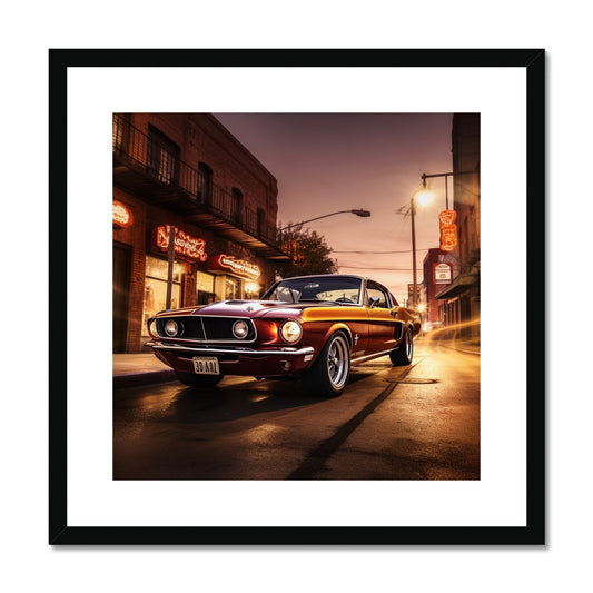 Vintage Mustang, Wild West, Texas Framed & Mounted Print