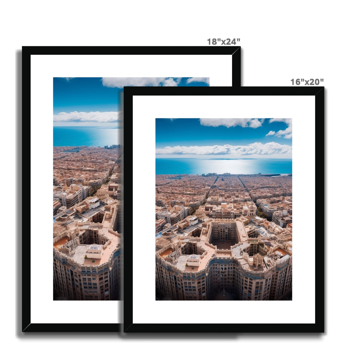 Barcelona Architecture From The Sky  Framed & Mounted Print