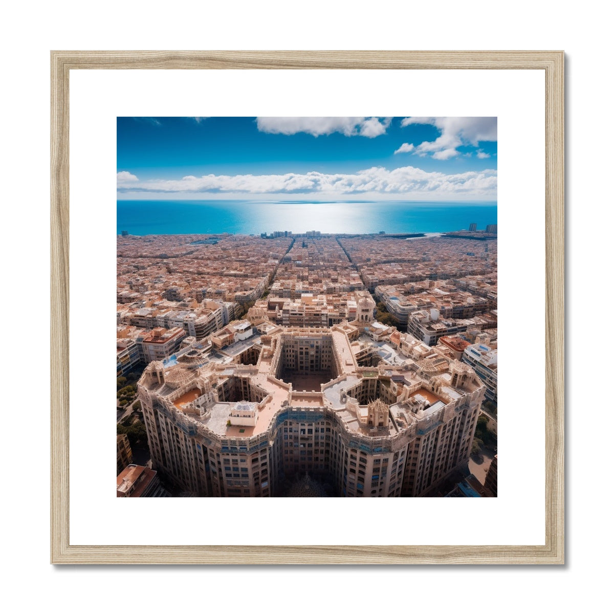 Barcelona Architecture From The Sky  Framed & Mounted Print