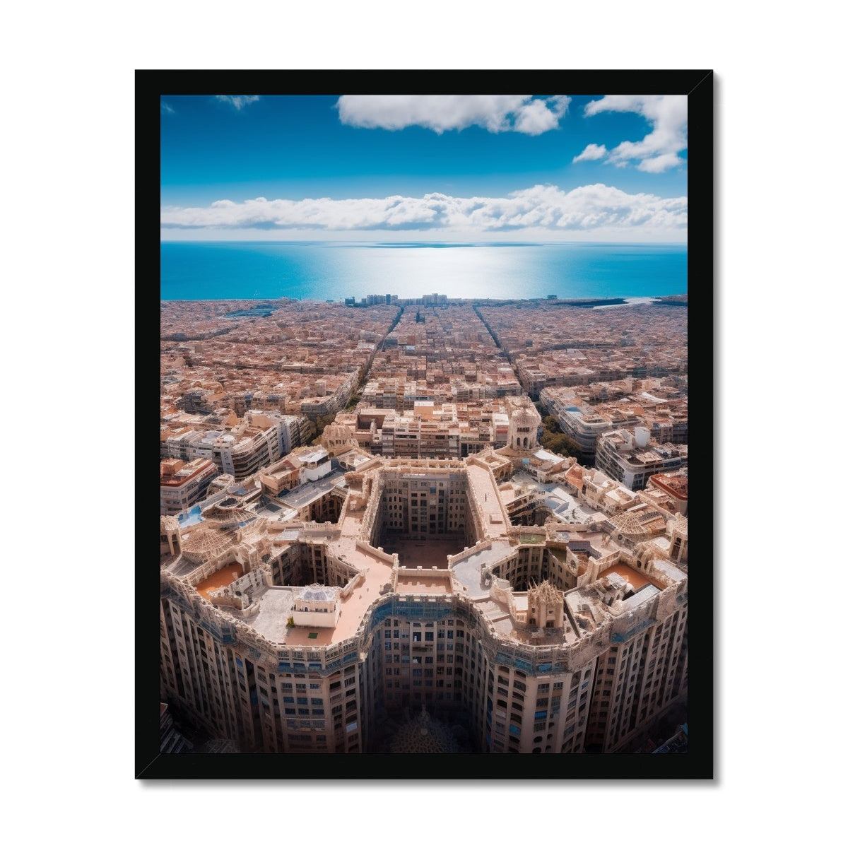 Barcelona Architecture From The Sky  Framed Print