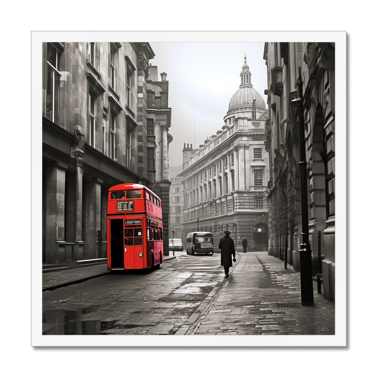 Red Bus To The City, London  Framed Print