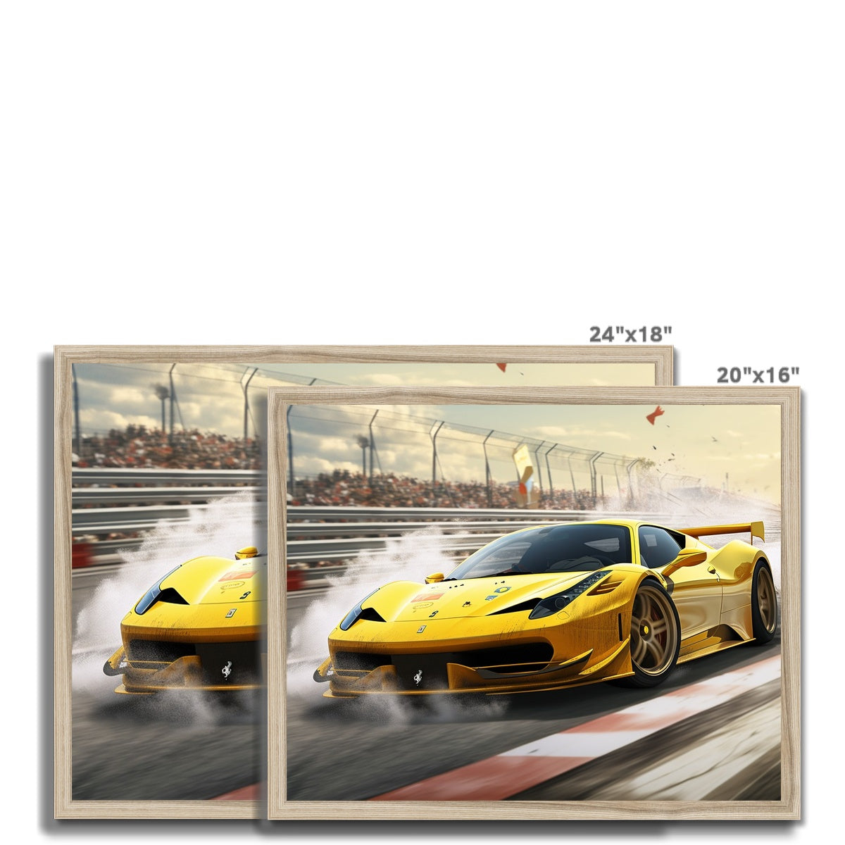 Racing Yellow Ferrari 458 Framed Print