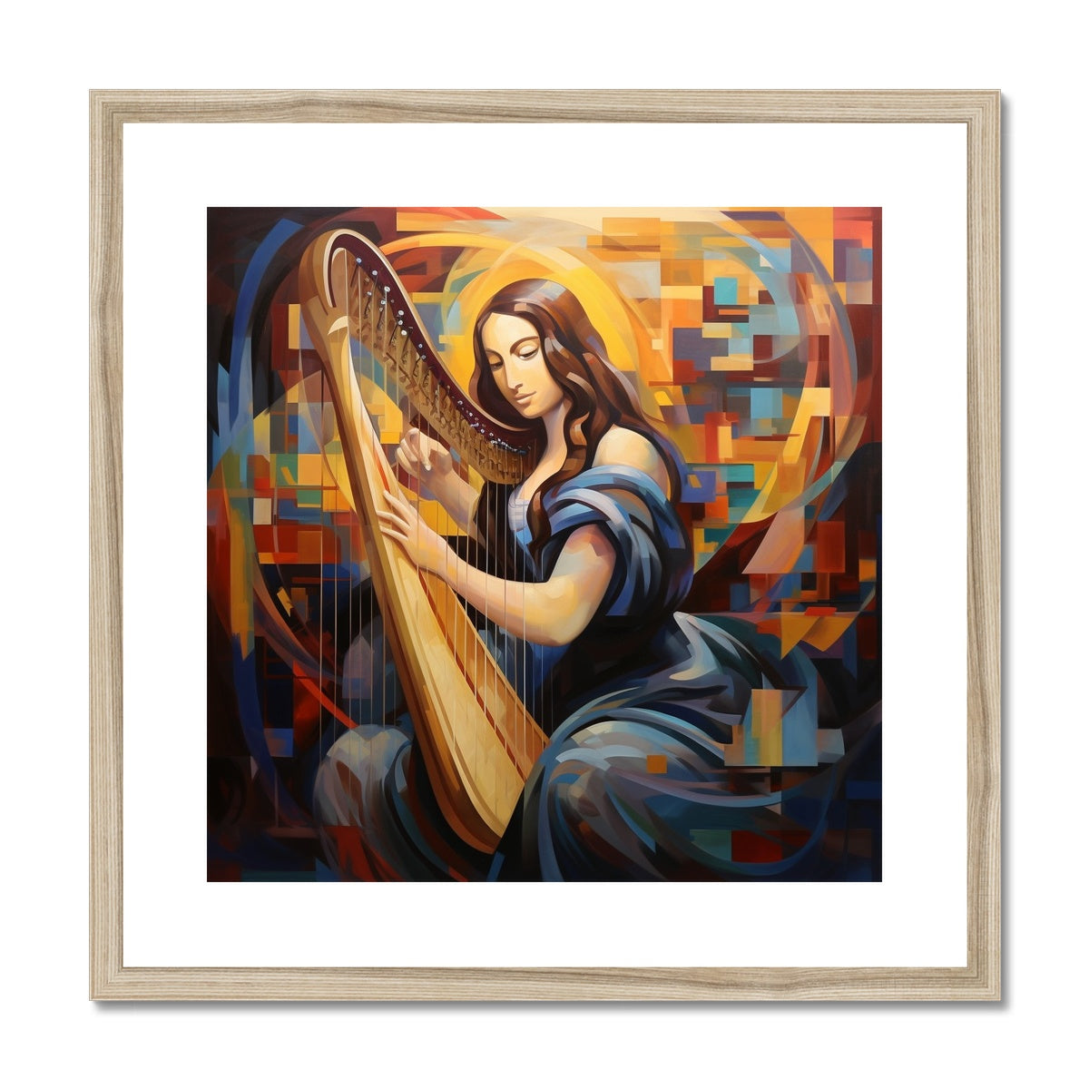 Harp Playing Mona Lisa: Limited Edition Framed & Mounted Print