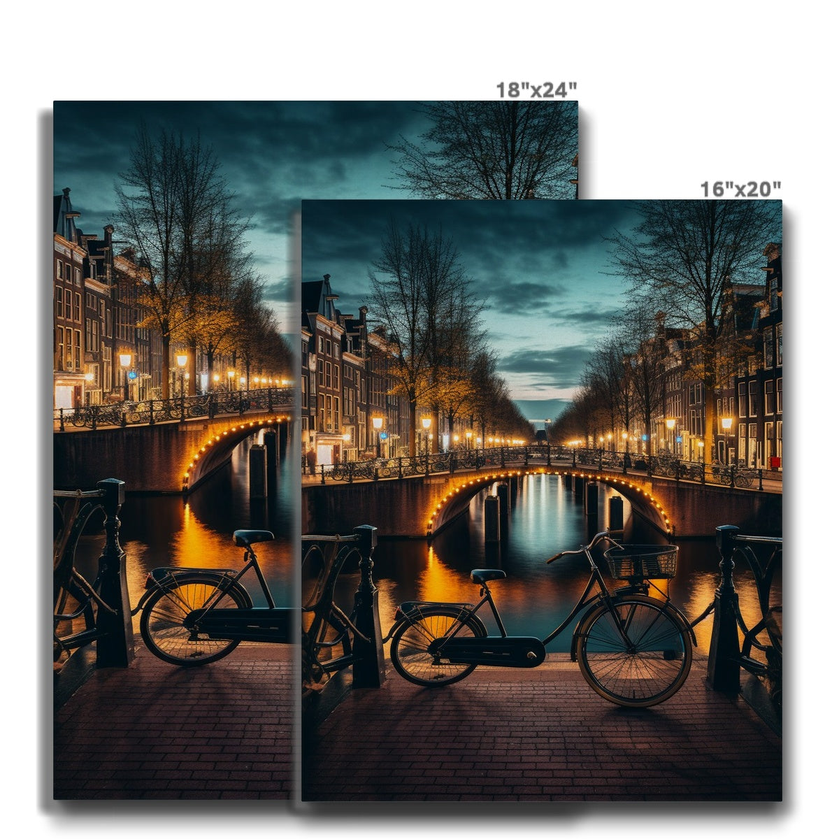 Canal Hopping At Dusk, Amsterdam Canvas