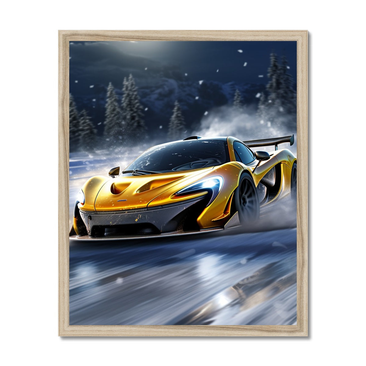 Mclaren P1 Ice skating Framed Print